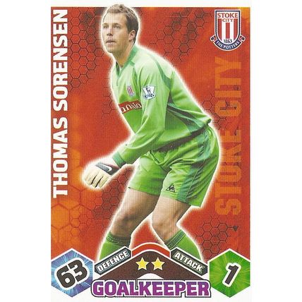 Match Attax 2009/10 Collection: Stoke City, Goalkeeper - Sørensen (Thomas)