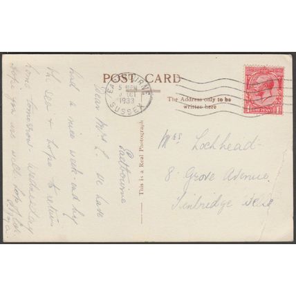Carpet Gardens & New Illuminated Fountain, Eastbourne, 1933 - RP Postcard