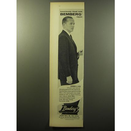 1960 Bemberg Rayon Advertisement - Goodman & Suss Suit