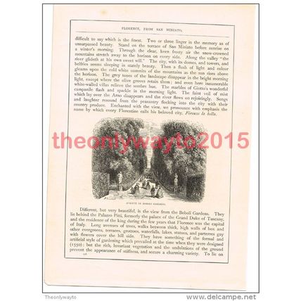 Avenue in Boboli, Florence, Italy, Book Illustration (Print), c1870