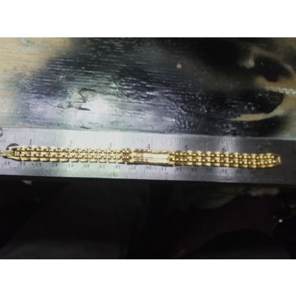 Rhinestone Gold Tone Bracelet 7 inch