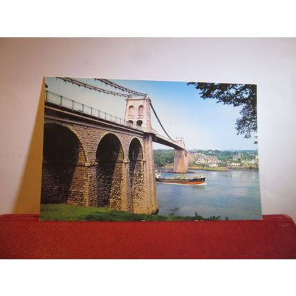 MENAI SUSPENSION BRIDGE, WALES unused postcard by Colourmaster PT23627 =