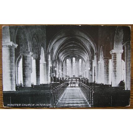 vintage postcard Minster Church interior