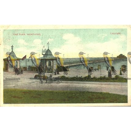Pier, Worthing, Sussex, DD & G Postcard, 1906