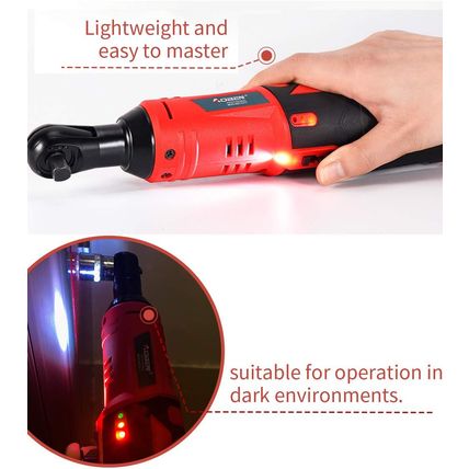 AOBEN Cordless Electric Ratchet Wrench Set, 3/8" 12V Power Ratchet Tool Kit with