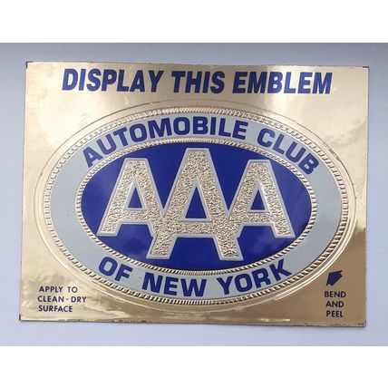 Automobile Club of New York. Unused AAA bumper sticker. Late 70s-early90s ?