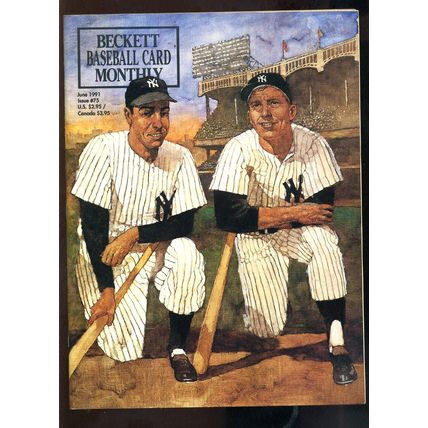 DiMaggio-Mantle-Ruth-Gehrig NY Yankees Greats Beckett BB Monthly #75 1991 EXC.