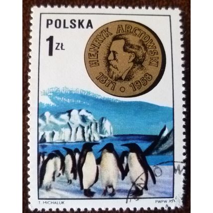 Poland 1973 Polish Scientists 1z Henryk Arctowski Penguin fine used stamp SG2267
