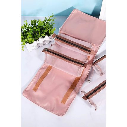 Pink Leegoo Peint Detachable 4-in-1 Foldable Makeup Bag