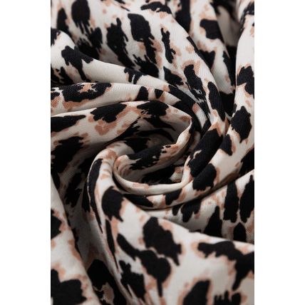 Apricot Leopard Print Tiered Wide Sleeve Maxi Dress
