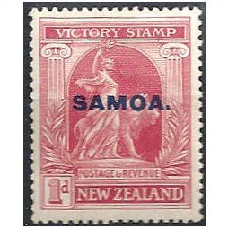 Samoa 1920 SG144 1d Carmine Victory Mounted Mint ..