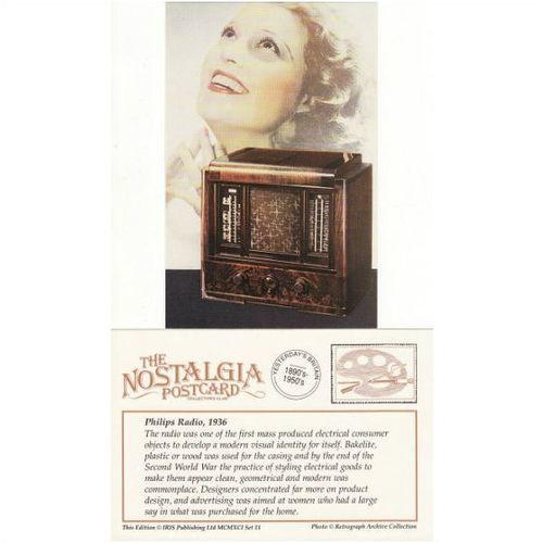 Postcard Philips Radio 1936 Art Deco Nostalgia