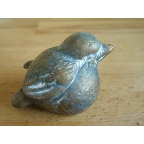 Sweet Little Earthenware Blue And Gold Bird