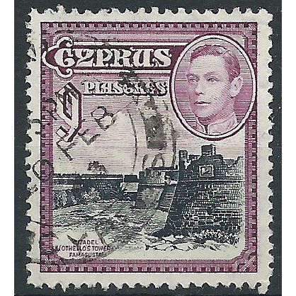 Cyprus 1938 SG159 9pi Black & Purple Fine Used . ..