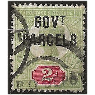 1891 O70 2d Grey-Green & Carmine Government Parcels Official Good+ Used