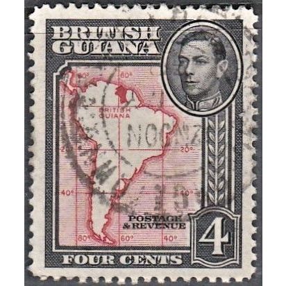 BRITISH GUIANA, 1938-52 4c George VI, SG 310 (Scott 232a), used