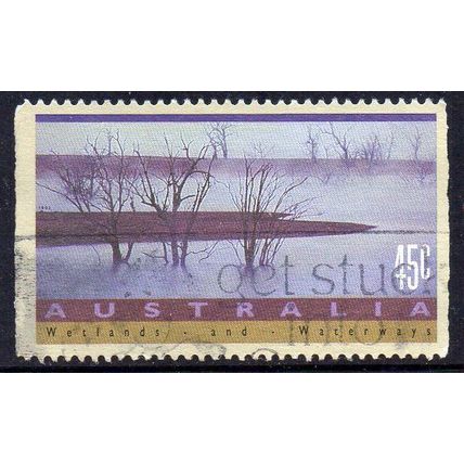 Australia 1992 Wetlands & Waterways - Lake Eildon 45c Booklet Stamp Used P.14.5