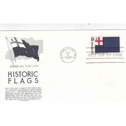 United States 1968 Bunker Hill Flag FDC Pittsburgh PA cancel Unaddressed VGC