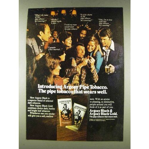 1978 Argosy Black and Black Gold Tobacco Ad
