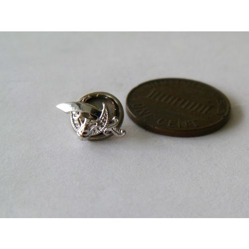 MASONIC 14K WHITE GOLD SCREWBACK PIN