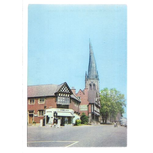 THE CROOKED SPIRE, CHESTERFIELD,DERBYSHIRE. unused vintage postcard
