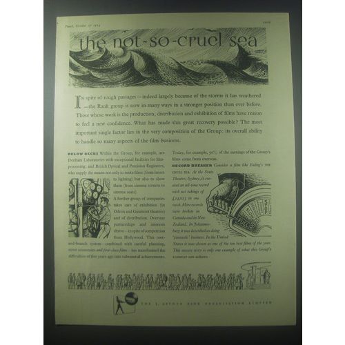 1954 J. Arthur Rank Organisation The Cruel Sea Movie Advertisement