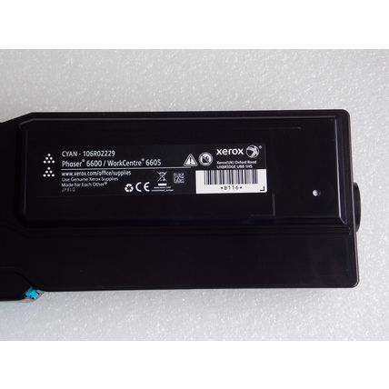 Cyan Toner 80% High Capacity 6,000 pages 106R02230 Original Xerox 6600 6605