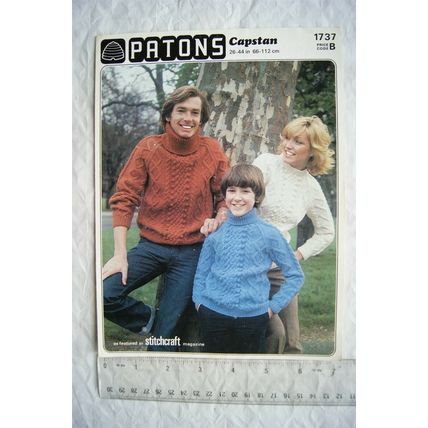 1980 Patons 1737 family sweaters, Capstan aran