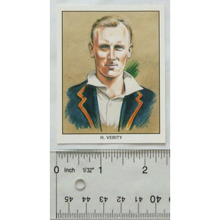 Yorkshire Test Cricketers Card No. 23 H. Verity