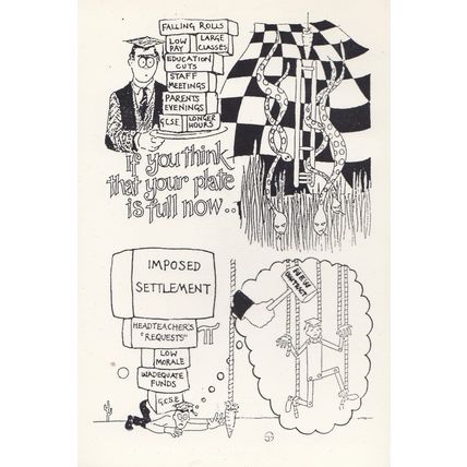 Schoolteacher Pay Cuts 1980s Discontentment Campaign Political Postcard