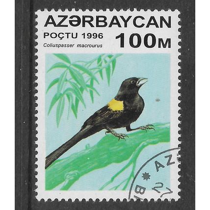 AZERBAIJAN 1996 BIRDS 100M NAPED MOUSE BIRD SG 326 FINE USED #4