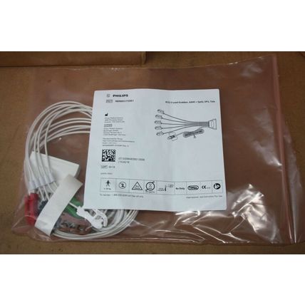 NEW PHILIPS REF 989803172051 ECG 5-Lead Grabber, AAMI + SP02, SPU, Tele