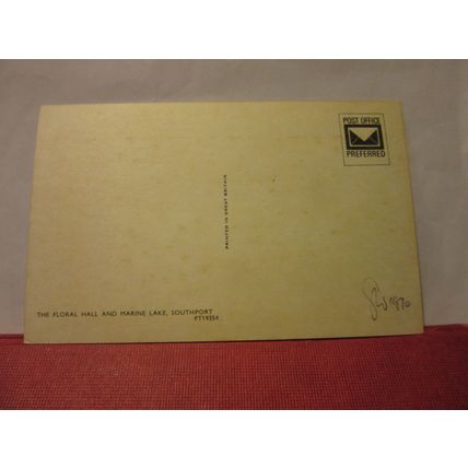 THE FLORAL HALL & MARINE LAKE, SOUTHPORT, LANCASHIRE unused postcard 1970 =
