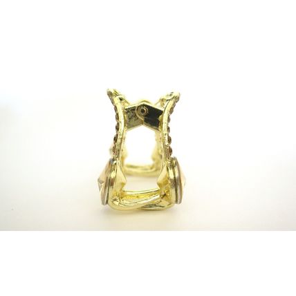 Small shiny gold metal triangle arc hair claw clip with crystals