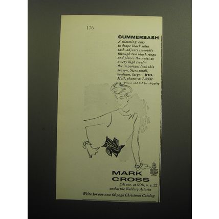 1958 Mark Cross Fashion Ad - Cummersash