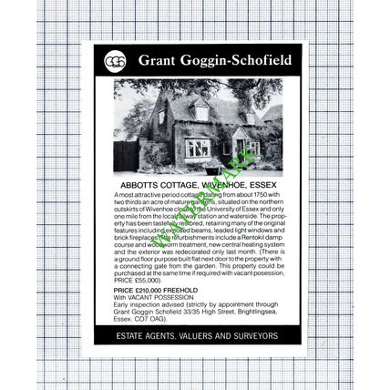 Abbotts Cottage Wivenhoe Essex Sale Small Advert - 1988 Cutting