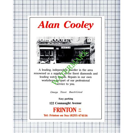 Alan Cooley Frinton On Sea Essex Small Advert - 1988 Cutting