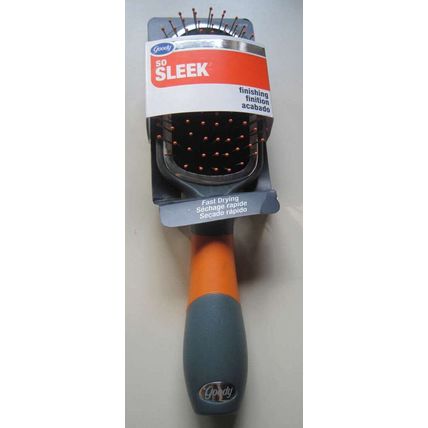 Goody So Sleek Finishing Hair Brush Stiff Metal Bristles Wire Cushion Fast Dry