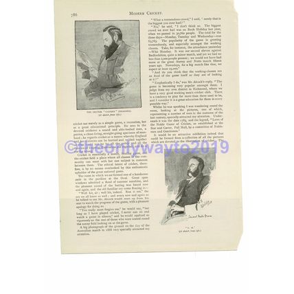 WG & EM Grace, Victorian Cricket, Book Illustration (Print), c1893