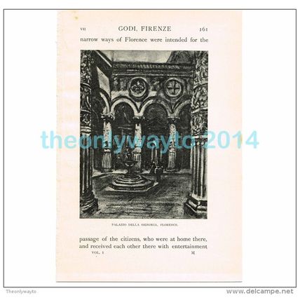 PALAZZO DELLA SIGNORIA, FLORENCE, ITALY, BOOK ILLUSTRATION/PRINT, 1904