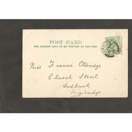 Genealogy Postcard Francis Oldridge Church Street Dodbrook Kingsbridge 1905