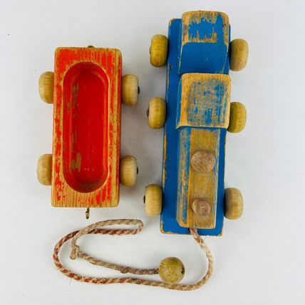 Wooden Train Vintage Child Pull Toy