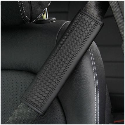 Strap Pad Shoulder Comfort Cushion Harness 2PCS PU Leather Car Seat Belt Cover