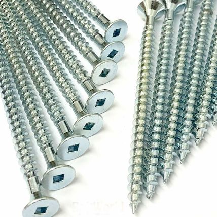 8g / 10g WOOD SCREWS ROBERTSON SQUARE DRIVE PAN, COUNTERSUNK HEAD CHIPBOARD