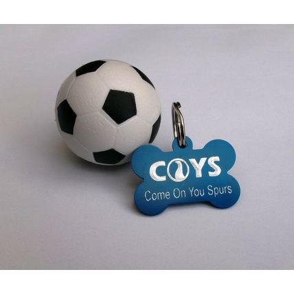 TOTTENHAM COYS COME ON YOU SPURS FOOTBALL DOG TAG PERSONALISED ON THE BACK