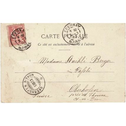 FRANCE REPUBLIQUE FRANCAISE 1903 AU PAYS DU CHAMPAGNE EPERNAY POSTCARD POSTED