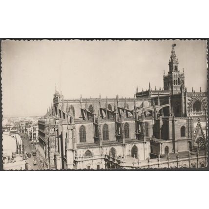 Vista Parcial de la Catedral, Sevilla, c.1950 - Arribas Foto Tarjeta Postal
