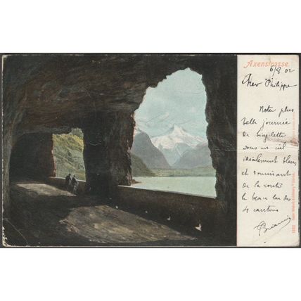 Axenstrasse, Uri, 1902 - Wehrli AK