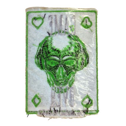 Game Over Iron/Sew On Patch Embroidered Skull Bright 9.2 cm x 6.1 cm P185