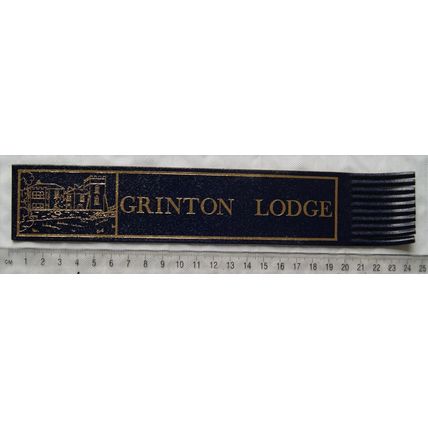 Vintage: black leather bookmark - Grinton Lodge